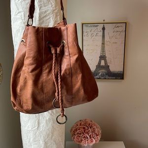 Vintage Roxy Leather Bucket Bag, no flaws